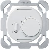 UP-Thermostat Hager basico B, mit Schalter Heizen/Kühlen, weiss