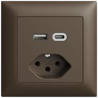 UP-Steckdose USB Typ A+C + Typ 13 Feller EDIZIOdue FMI 230V 3000mA coffee