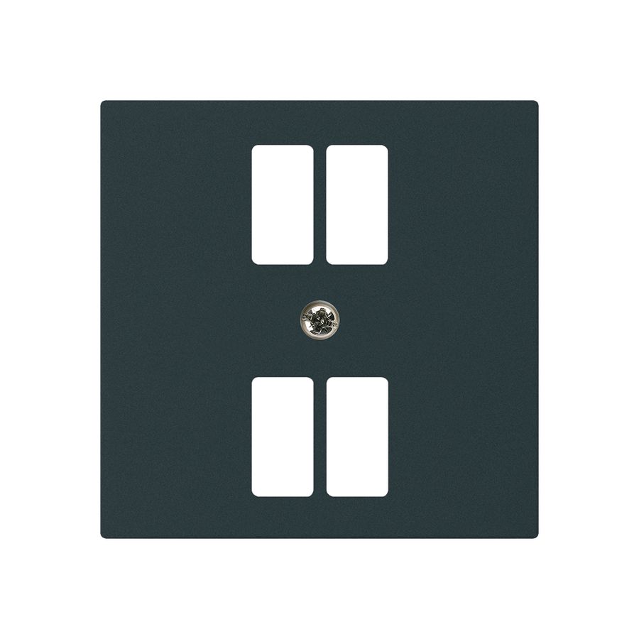 Placca frontale kallysto per presa 4×USB nero