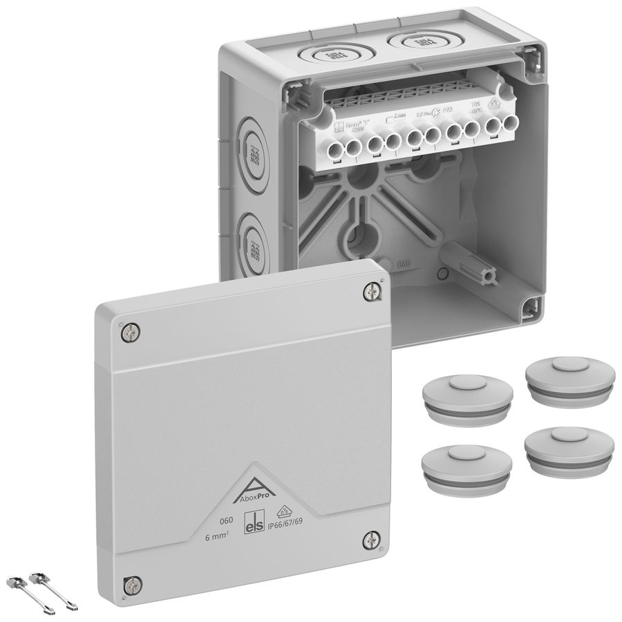 Boîte de dérivation AP Spelsberg Abox Pro 060-6² 127×127×75mm IP69 gr