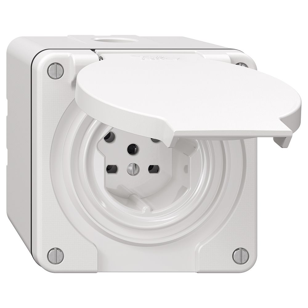 NAP-Steckdose NEVO, 1×T15, IP21, weiss