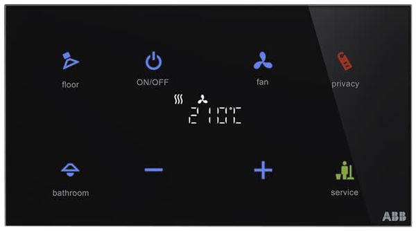 Élément de commande ABB-Tacteo TBR/U4-CG, 4-fois, avec thermostat d'ambiance