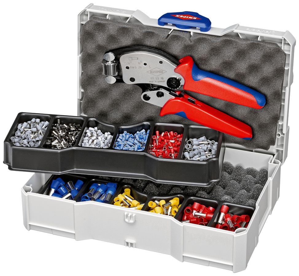 Cassetta d'assortimento serrafili KNIPEX 97 90 13 per capicorda