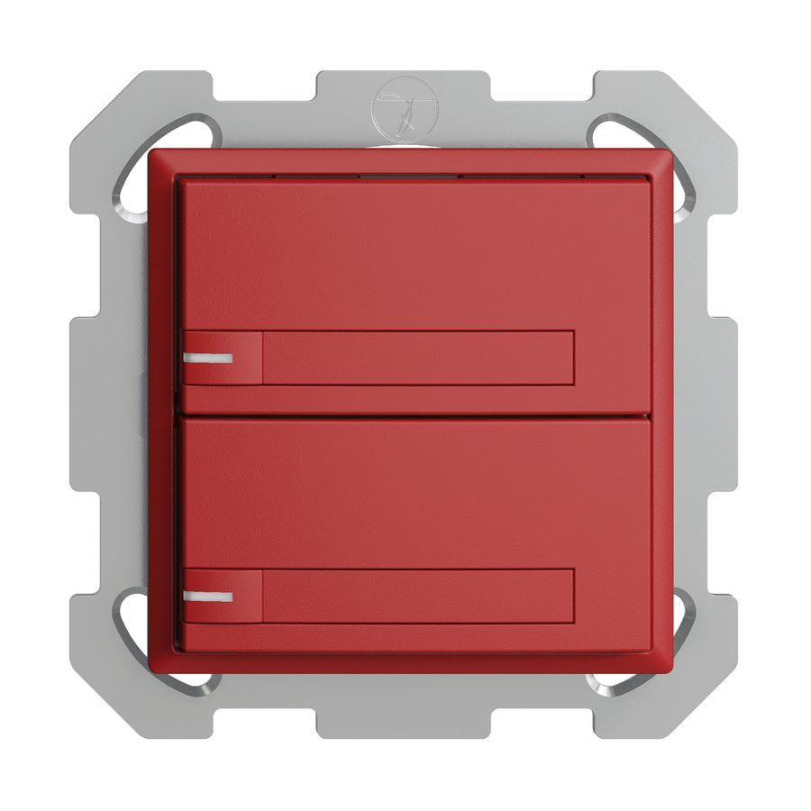 UP-KNX-Taster RGB EDUE, 250mW, m.RGB-LED, m.Papier., 2×Taste, 1×Tastenb., ber