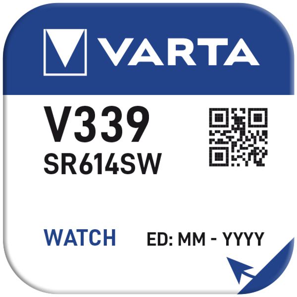 Pile bouton oxyde d'argent VARTA V339, 1.55V, 1 pièce