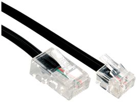 Câble téléphonique RJ11/RJ45 SECOMP plat noir 1m