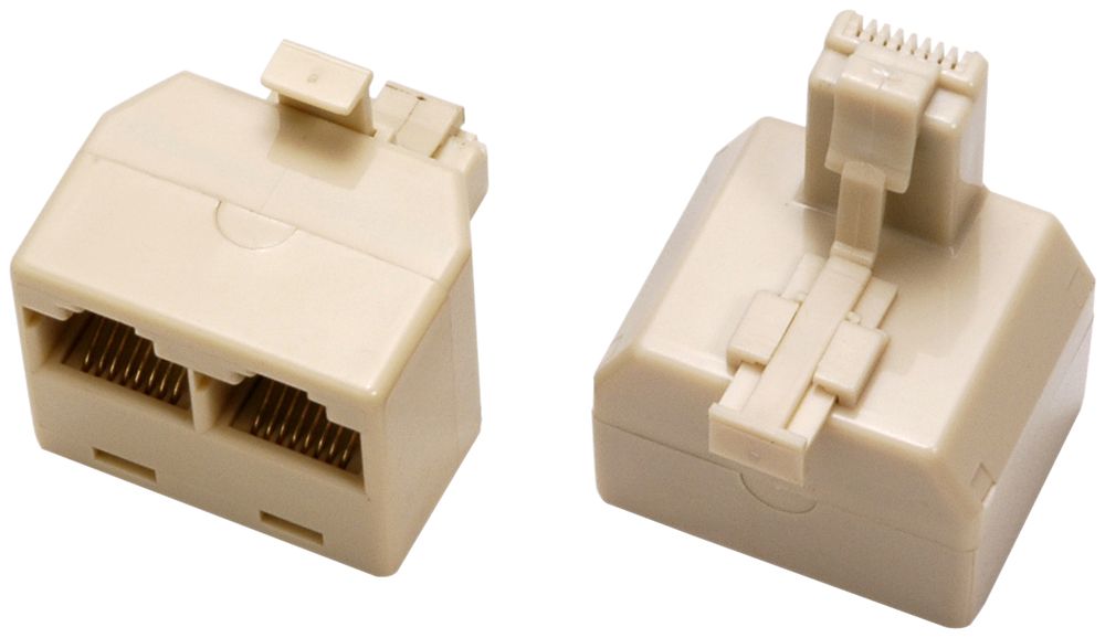 Adaptateur direct RJ45m/2×RJ45f UTP, beige