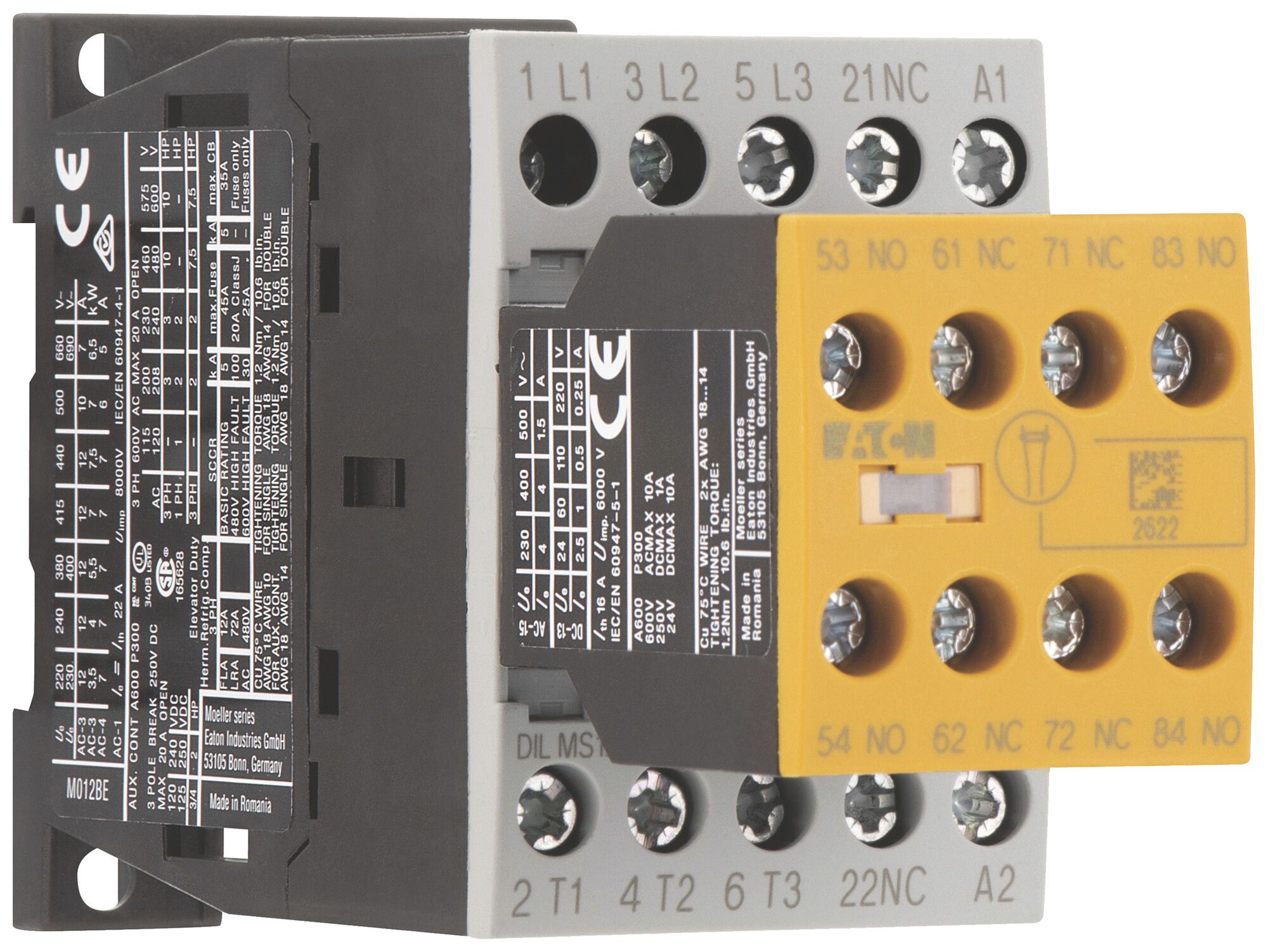 Leistungsschütz Eaton DILMS12-23 230V 240V AC 3NO 22A 12A 5.5kW 24…690V