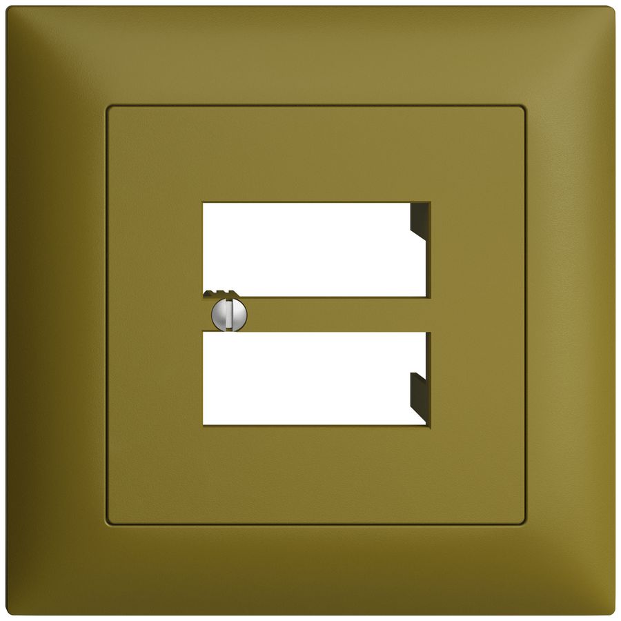 UP-Frontset EDIZIOdue olive 88×88mm 4×RJ45