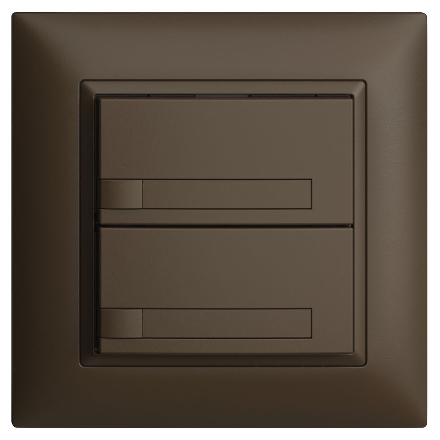 UP-KNX-Taster RGB EDUE FMI, 250mW, o.LED, m.Papier, 2×Taste, 1×Tastenb., cof