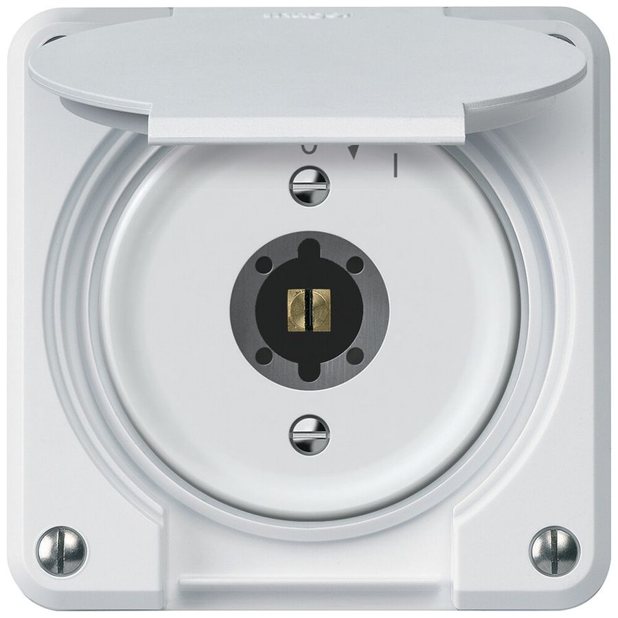 Contact pivotant à clé robusto 2P 2NO 20A 250V 86×86mm blanc