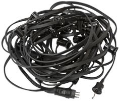 Guirlande d'illumination avec 25 douilles E27, T12, 25m, noir