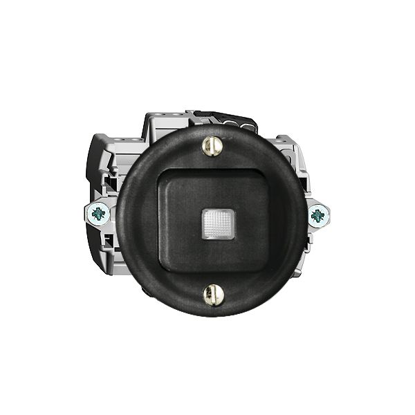 Interr. puls. lum. 6/1L nero FH, orient. LED giallo