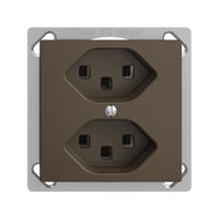 EB-Steckdose 2×T23 16A EDIZIOdue coffee, mit Steckklemmen