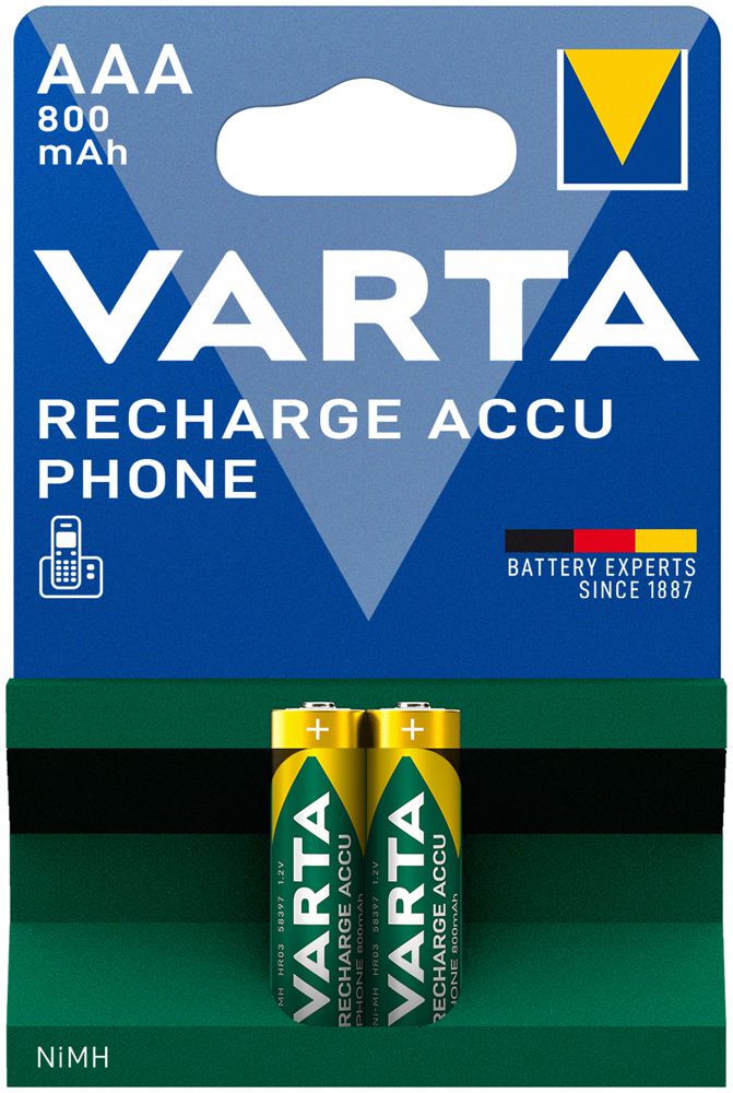 Accu VARTA Phone Power NiMH HR03/AAA, 0.8Ah blister a 2 pezzi