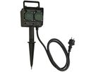 Presa da giardino SLV 4 volte con cavo 1.4m e SCHUKO, nero