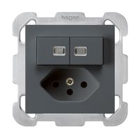 Combinazione luminosa INC 3/1P+A-R+T13 antracite kallysto piastra di fissaggio