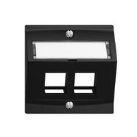 Montageset EDIZIOdue F, mit Schrägauslasshaube, für 2×Keystone, schwarz