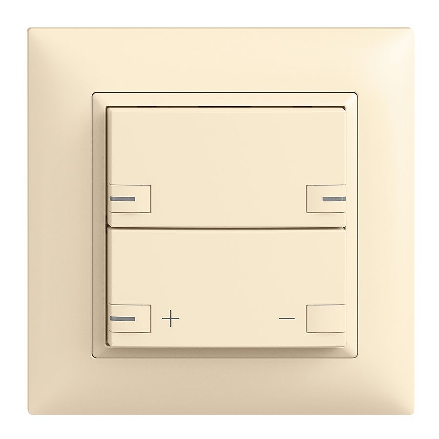 UP-Frontset EDIZIOdue zeptrionAIR Dimmer ohne Bezeichnung mit LED vanille