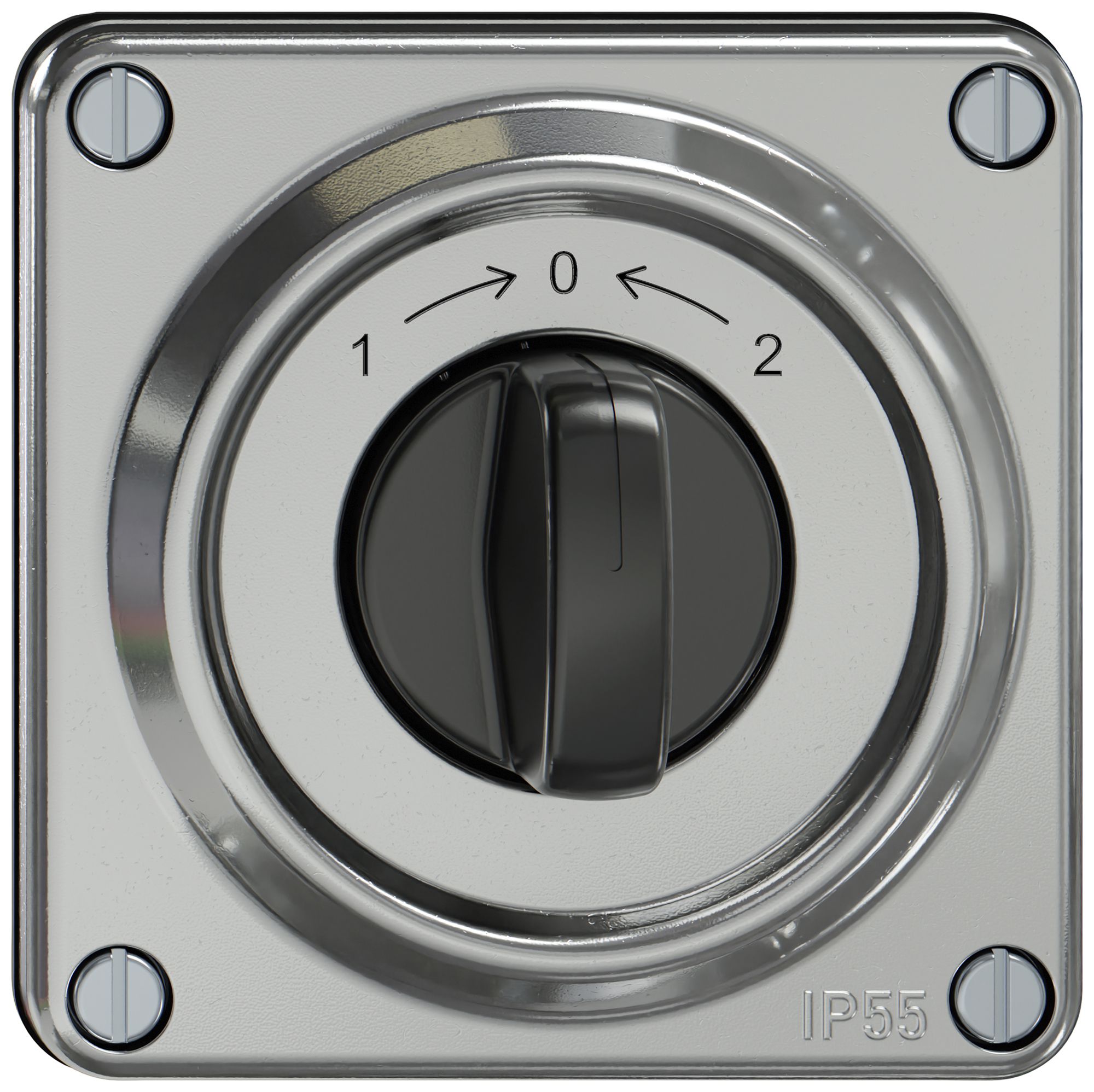 Schwenktaster ELEMENT SNAPFIX® 1P 2S 16A 400V 1<-0->2 87×91mm aluminium