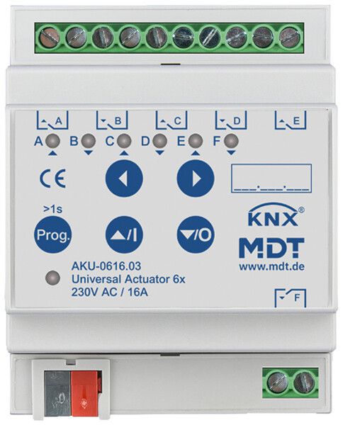 REG-Schaltaktor KNX MDT AKU-0616.03 6-Kan 16A 230VAC 4TE