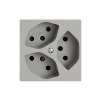 Steckdose EDIZIO.liv SNAPFIX® 3×T13 3×S hgu