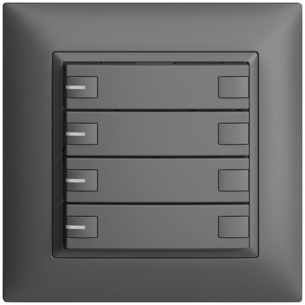 UP-Taster KNX 4-fach EDIZIOdue dunkelgrau RGB mit LED