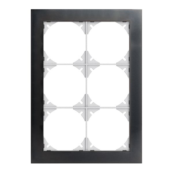 Abdeckrahmen EDIZIOdue prestige 3×2 schwarzgold poliert