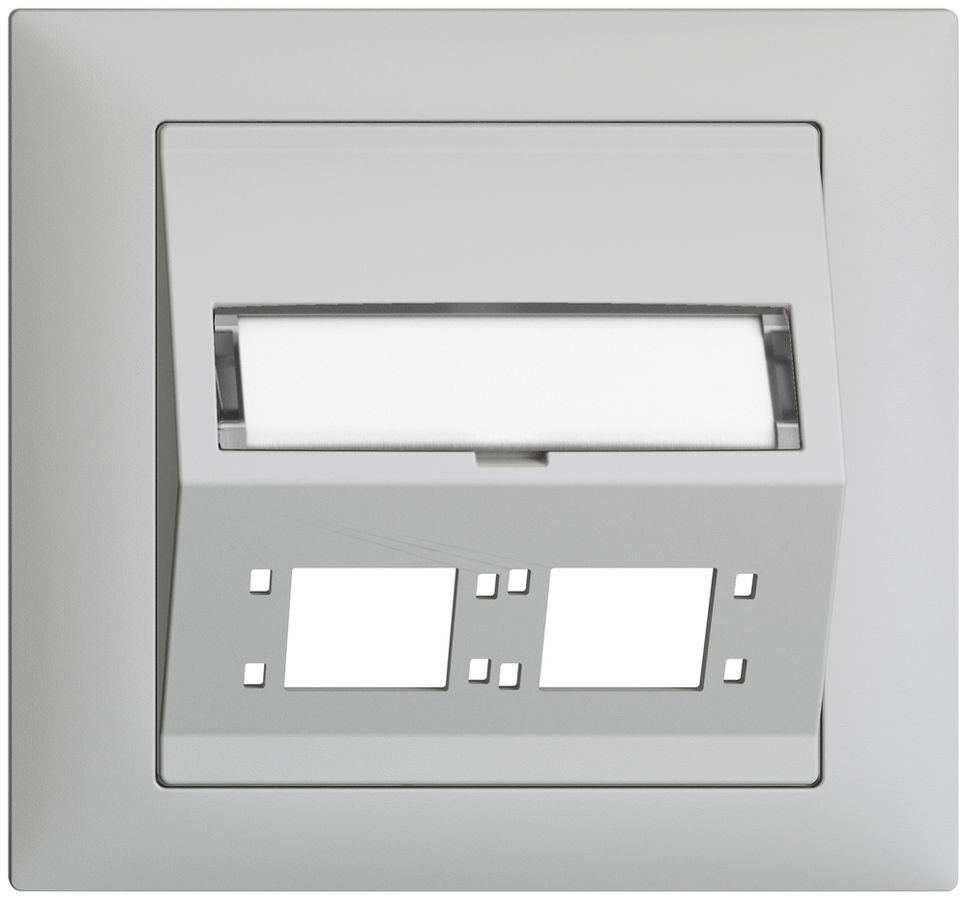 EB-Montageset EDIZIOdue FKE Schrägauslass 2×R&M Kat.6A/LC spezial, hellgrau