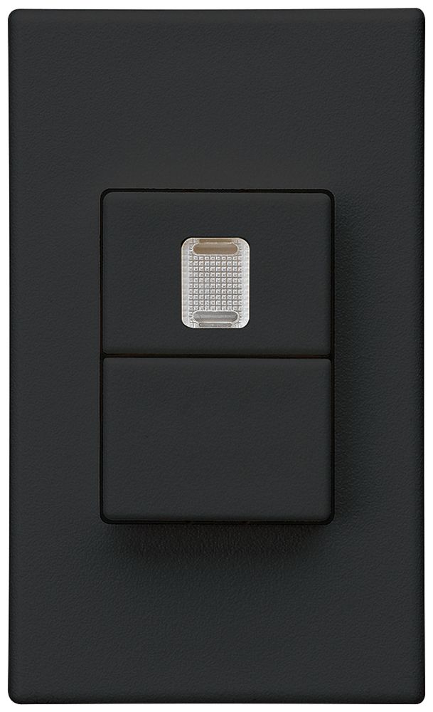 EB-Doppel-Taster Hager FLF 10A/250V 0/1L 1× beleuchtet schwarz