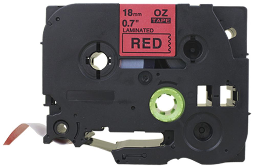 Cassetta nastro compatibile con OZE-441, 18mm×8m, rosso/nero