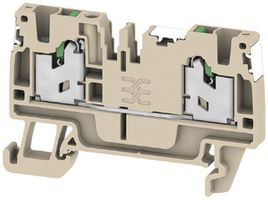 Durchgangs-Reihenklemme S2C 2.5 DL 2.5mm² 24A 800V SNAP IN 2×1 TH35 beige
