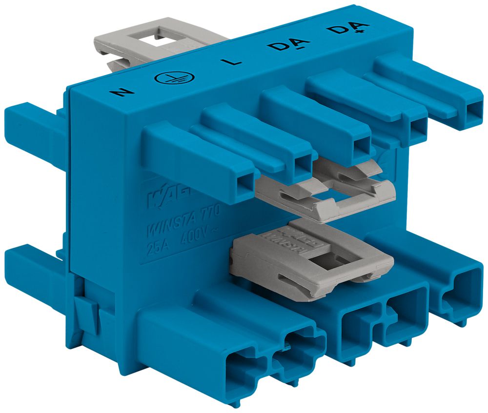 Verteilerblock WINSTA MIDI 770 5L 1 Stecker/3 Buchsen, blau