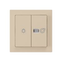 Leuchtdruckschalter kallysto 1/1L beige mit Symbol Licht+Ventilation