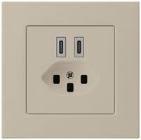 UP-USB-Ladesteckdose Hager kallysto.pro C-C 20W+T23 5V 94×94mm beige