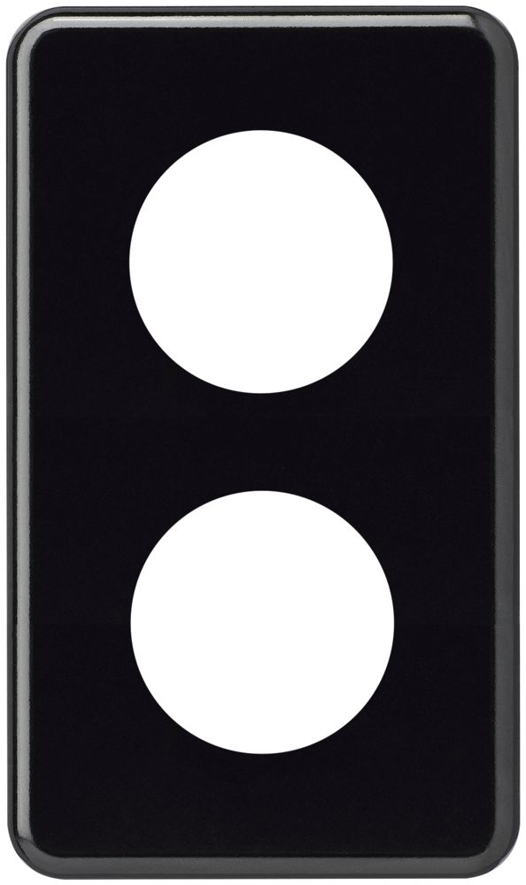 Abdeckplatte basico 2×1 2×Ø43mm schwarz