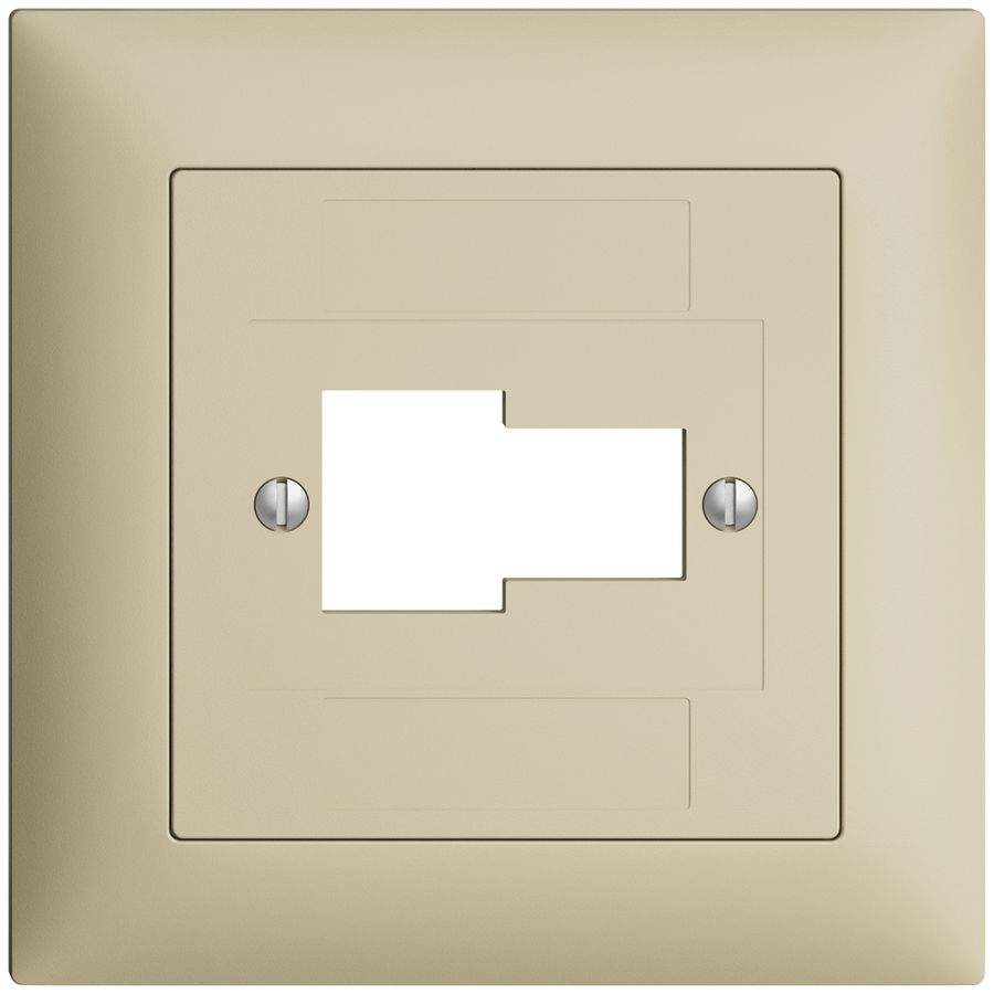 Kit frontale EDIZIOdue vanille 88×88mm 1×TT 1×RJ45