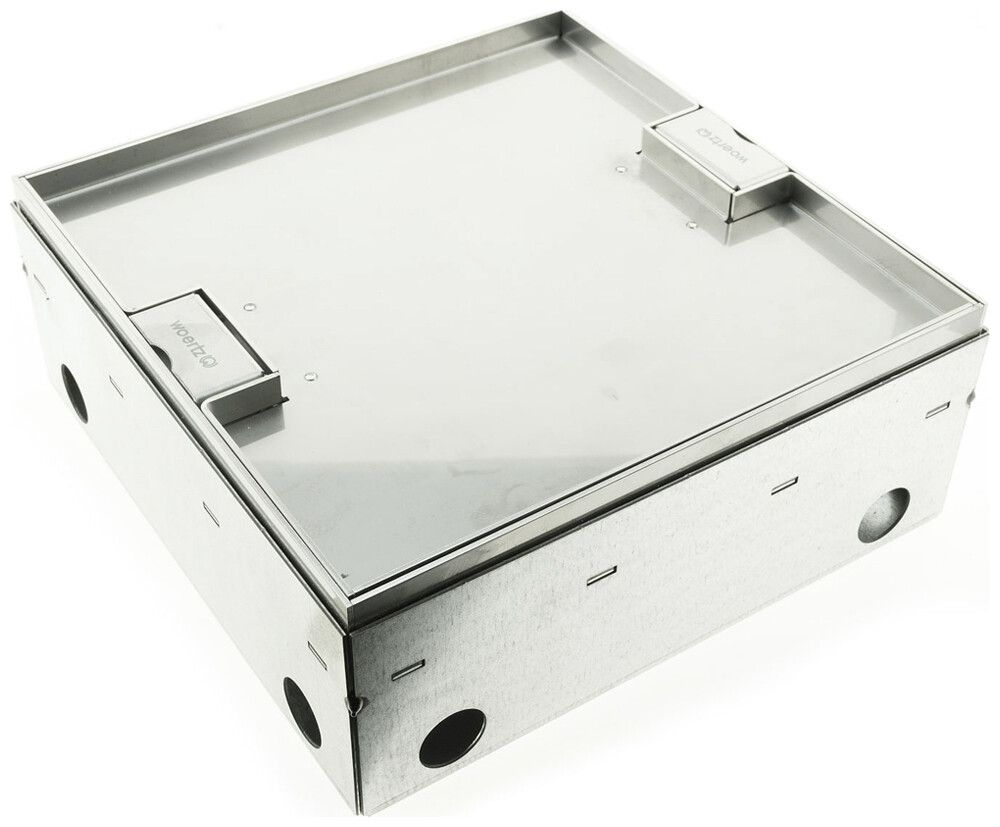 Bodendose Woertz WAK Cr 250×250×95mm Bodenhöhe 95…140mm mit Rand