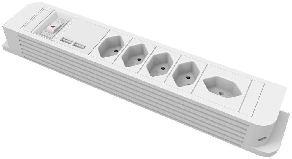 Presa multi Principio Plus 5×T13 2×USB-A 1.5m protezio.bambini interruttore bi