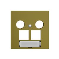 Abdeckset Edue F, f.EASYNET-Multimediadose 5…2000MHz, f.2×RJ45 S-One, olive