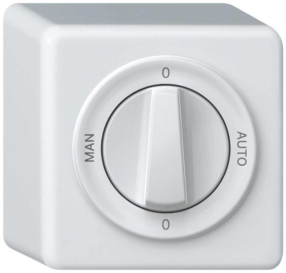 Interruttore rotativo AP origin comm.2/1L 16A 250V 0-AUTO-0-MAN 88×88×54mm bi