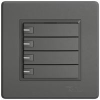 Pulsante universale INC EDIZIO.liv UNI SNAPFIX® c.LED RGB 4× com.1T grs