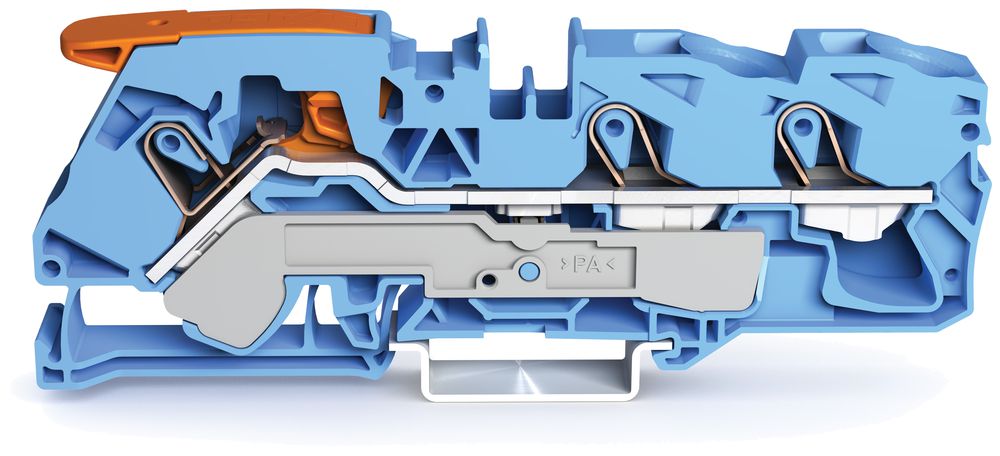 Borne de passage WAGO TopJob-S 16mm² 3L bleu série 2116
