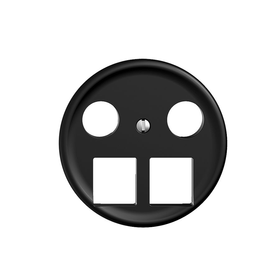 Kit de recouvrement Sdue Q, p.prise multimédia p.2×RJ45 Keystone, p.Ø60mm noir