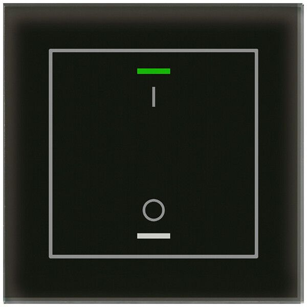 Poussoir KNX RGBW ENC MDT BE-GTL1TS.B1S 1t/2a temp.verre noir "I/O"