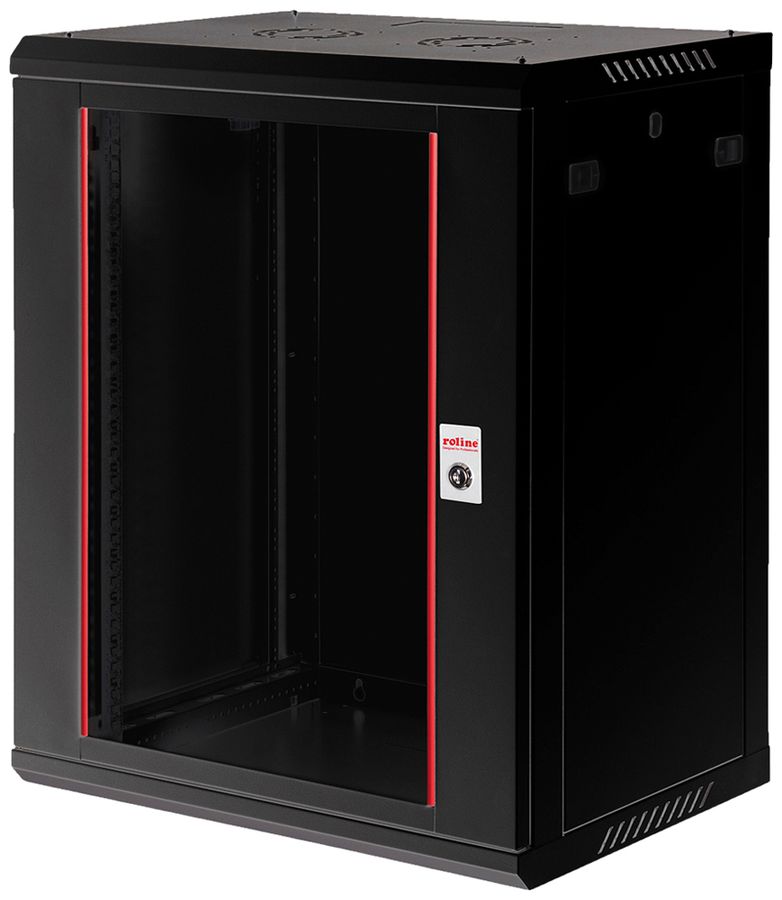 Wandgehäuse 19" ROLINE Basic Plus 600×912×450mm 18HE 1×Tür Stahl schwarz
