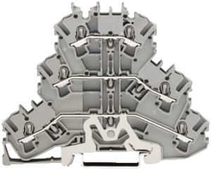 Borne 3 étages WAGO TopJob-S 2.5mm² B/L/L gris série 2002