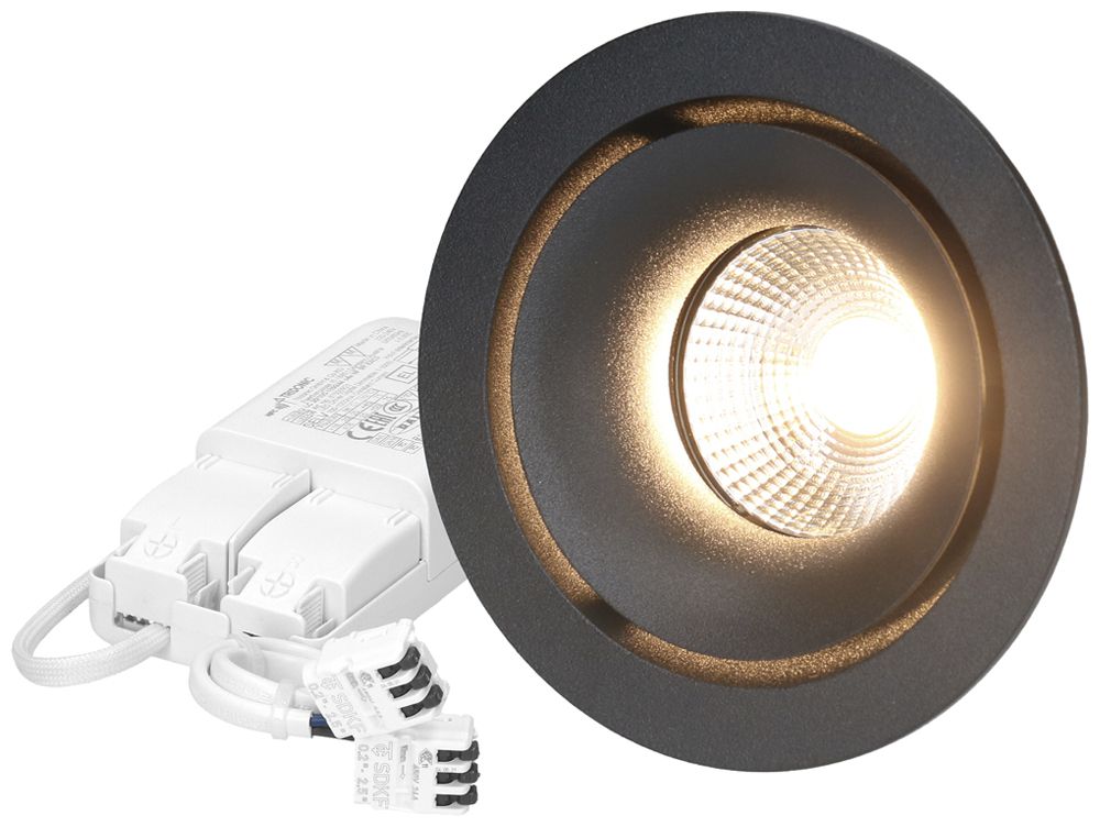 EB-LED-Spot MH MOON 8W 650lm 3000K IP44 MB DIM DALI Ø80mm schwarz