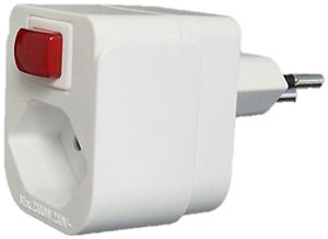 Übergangsstecker 10A m.Ein-/Ausschalter 1×T13 weiss