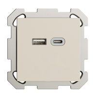 Prise ENC USB 18W type A + type C Feller EDIZIOdue FM 230V 3600mA crema